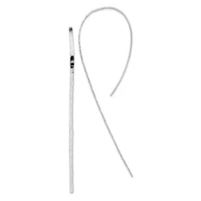 90.3mm Sterling Silver Rhodium-plated Polished Textured Threader Earrings