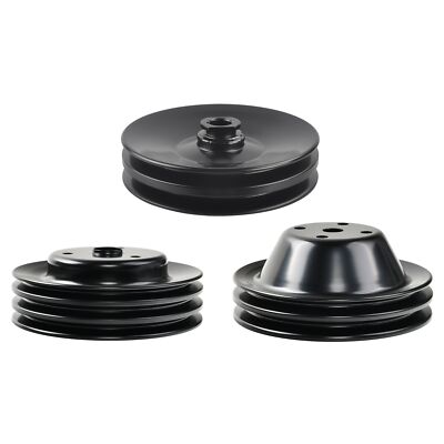 3PCS 2/3/2G Long Water Pump & Crank Pulley & Pump Power Steering Pulley for SBC