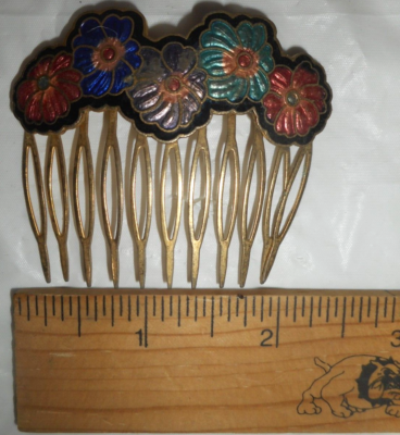 Cloisonne Gold Floral Enamel Hair Comb - Elegant Women\'s Accessory s-l400.jpg main image 4