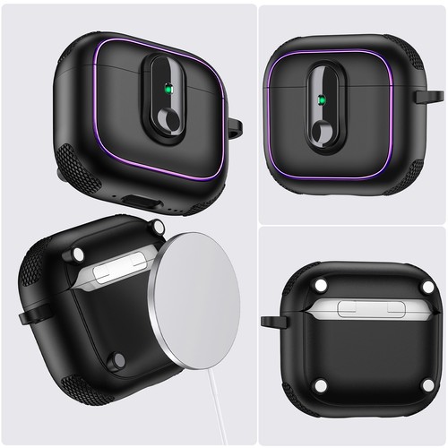 Für Airpods 4/3/2/1 Airpods Pro 2/1 Stoßfest Magnetverschluss Hülle mit Karabiner - Bild 2 von 28
