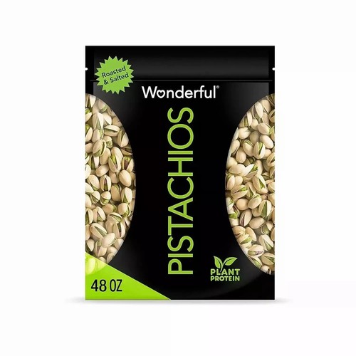 Wonderful Pistachios In-Shell Roasted and Salted Nuts 48 Ounce Resealable Bag - Picture 2 of 5