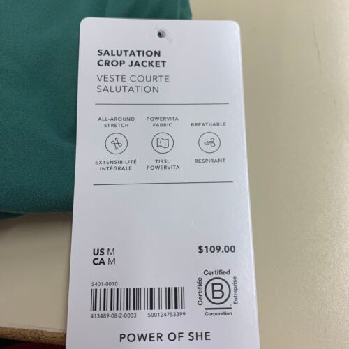 ATHLETA Salutation Crop Jacket Women's Size US M Trillium Green - Picture 5 of 6