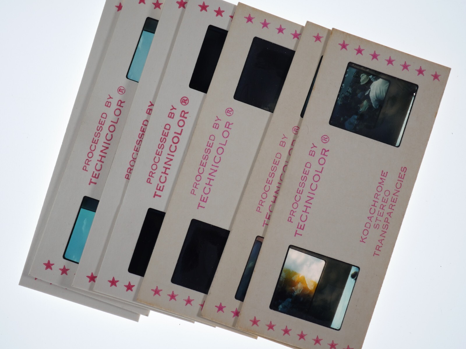 4x Stereo realist slides - AERIAL Aero Helicopter N8806F - 1950s Kodachrome