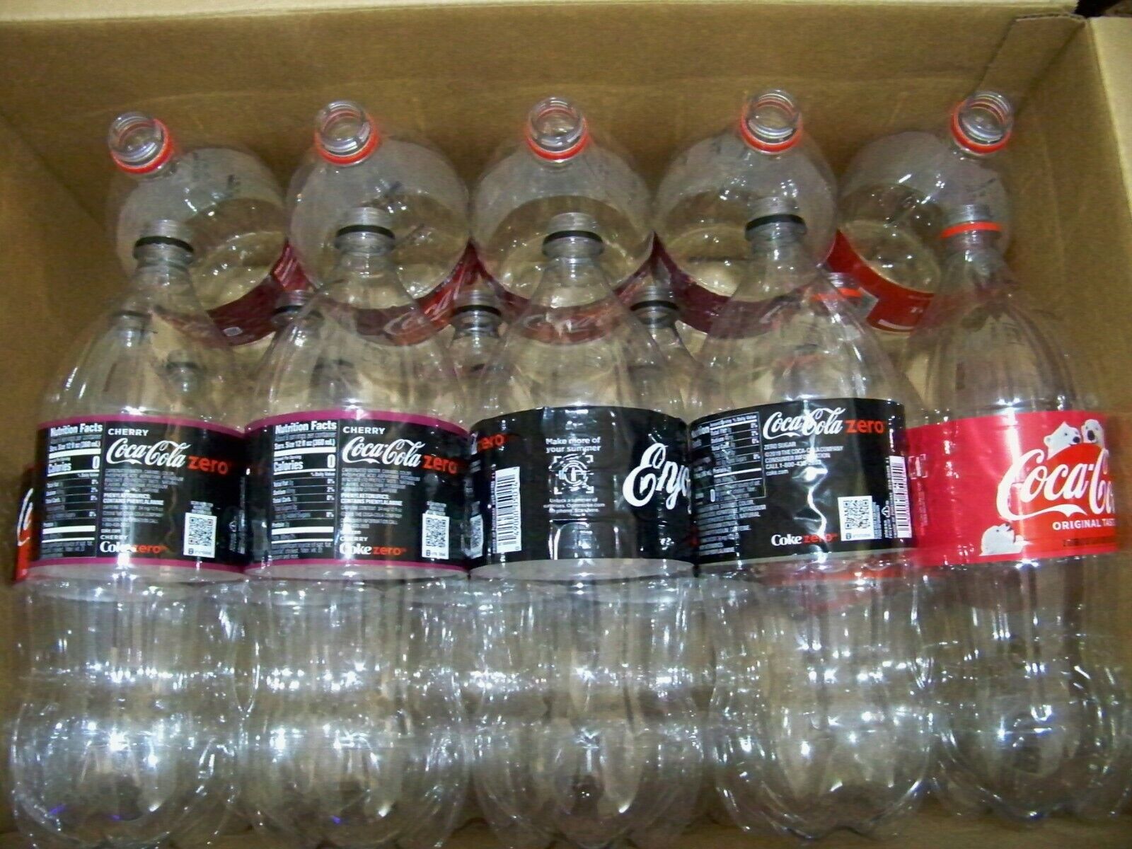 12 Lot, Empty Clear Plastic 2 liter Coke/Cola/Soda Bottles Arts Crafts ...