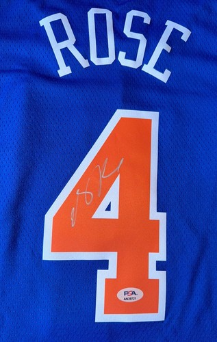 DERRICK ROSE SIGNED NEW YORK KNICKS NBA SWINGMAN JERSEY BULLS MVP w/ COA PSA - Picture 5 of 7