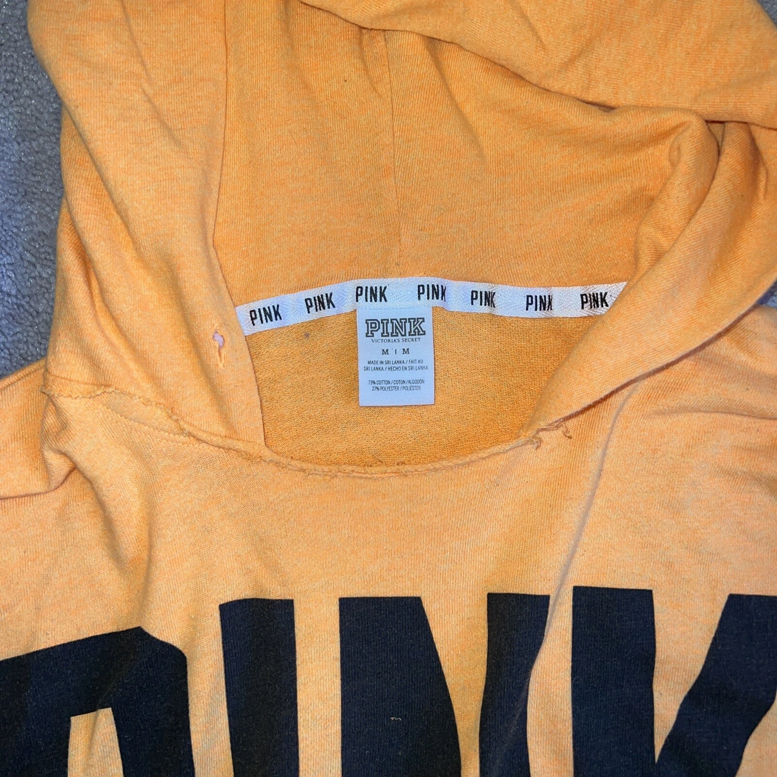 UNDERCOVER Felpa con cappuccio gialla rosa Victorias Secret taglia media