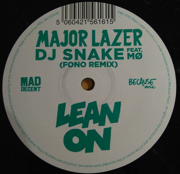 Major Lazer Lean On レコード mo Dj snake Major Lazer X DJ Snake Feat. MØ – Lean On – CD (Single