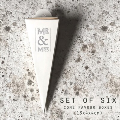 Hochzeit Gastgeschenk Box Zapfen Mr & Mrs Creme