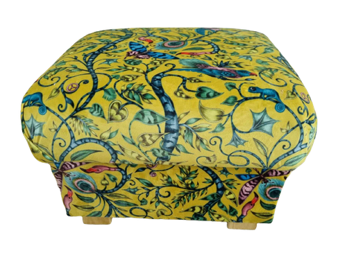 Emma J Shipley Orla Kiely Fabric Storage Footstool Pouffe Footstall Extinct Blue - Picture 107 of 148