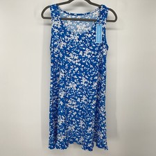 NWT Draper James Women's Ruffle Nightie in Blue Shadow Floral- Size S/M