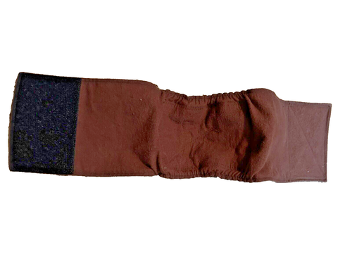 Dog Puppy Belly Band Wrap Contoured Diaper Male Flannel lined 8” x 3" BROWN PAW - Picture 5 of 6