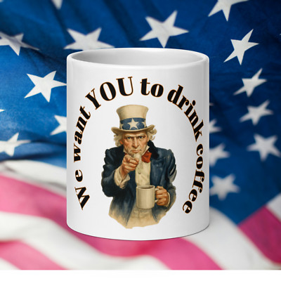Uncle Sam Coffee Mug   Funny America USA Patriotic Gift for Fathers, 4th of July