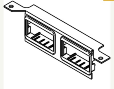 Wiremold DTB-2-4TKO 4RJ/KO Data Bracket 