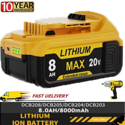 for Aeboren 20V 20 Volt Max XR Lithium Ion 8.0Ah Battery DCB200-2 DCB206 DCB208