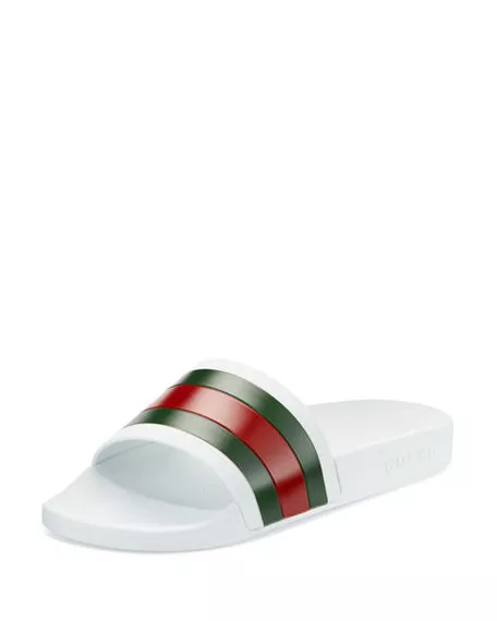 Shop Gucci Men's Fake/Not Print Pursuit GG Supreme Slide Sandals