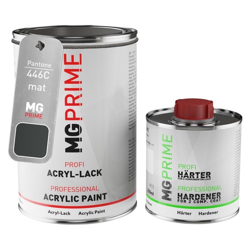 Pantone 446C Grey mat peinture acrylique 1,5 Litres 1500 ml durcisseur ...