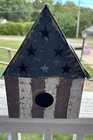Alpine Patriotic Iron Hanging Birdhouse Red White Blue Bird House (New Other)