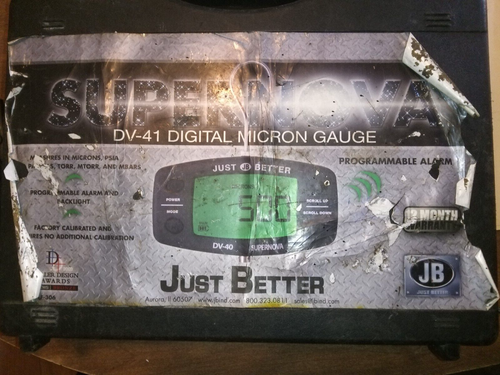 JUST BETTER JB SUPERNOVA DV-41 DIGITAL HVAC MICRON GAUGE Case and AC Adapter