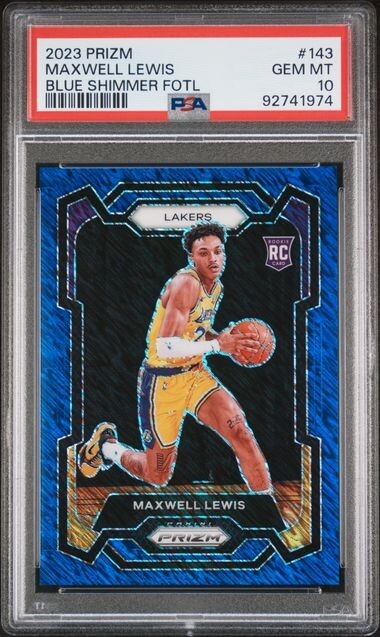 PSA 10 - 2023/24 Panini Prizm MAXWELL LEWIS RC Blue Shimmer FOTL Prizm 32/35
