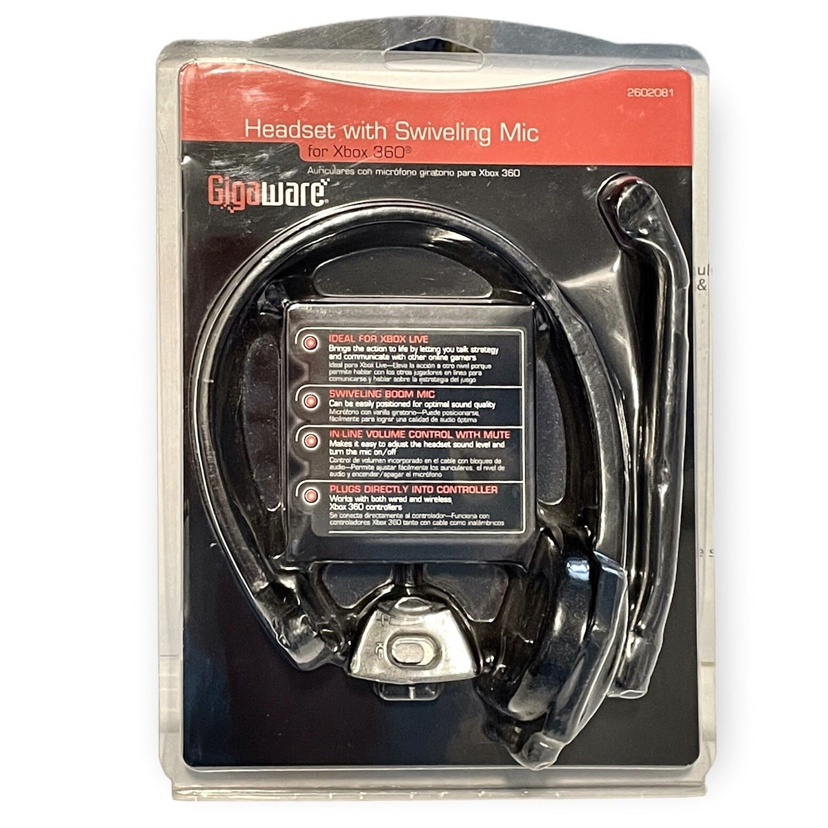 Gigaware Headset With Swiveling Mic for Xbox 360/Xbox Live (2602081) New  Sealed