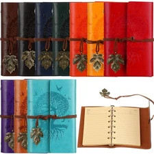 Teling 10 Pieces PU Leather Journal Tree Vintage Refillable Notebook Travel J...