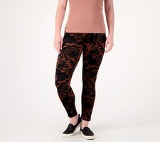 Cuddl Duds Plush Velour Leggings Oak Floral L New