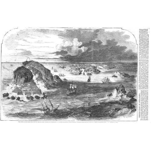 FINLAND The Fort of Sveaborg & City of Helsinki - Antique Print 1855