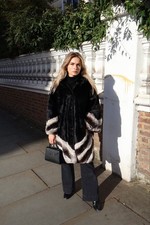 INCREDIBLE Kopenhagen Furs Real Fur Rex Rabbit dyed  Chinchilla And Mink Black