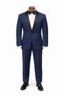 Couture 1910 Men's Navy Blue Shawl Lapel Tuxedo with Pants 42S 36W Slim Fit