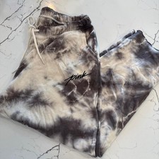 PINK tie dye sweatpants drawstring waist athletic casual pants