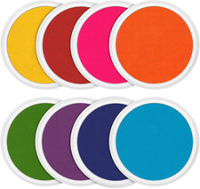 7 Inch Kids Ink Pad Set with Washable Non-Toxic Colors Large Stamp Pad for