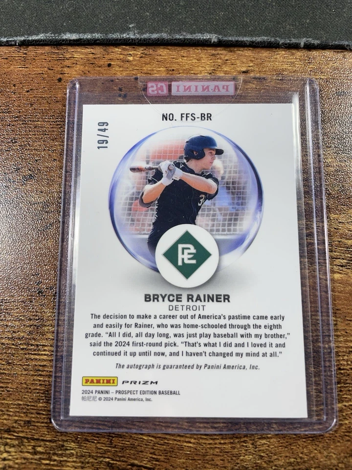 2024 Panini Prospect Edition Bryce Rainer Auto On-Card /49 Detroit Tigers - Image 2 of 2