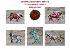 TRAIL OF PAINTED PONIES~Christmas 2025~Set of 5 ornaments~In Stock~Brand New~