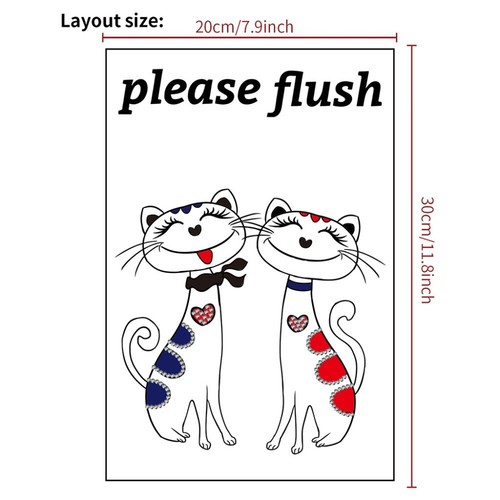 Please Flush Toilet Sign Sticker PVC Bathroom Decals Bathroom - Picture 26 of 27