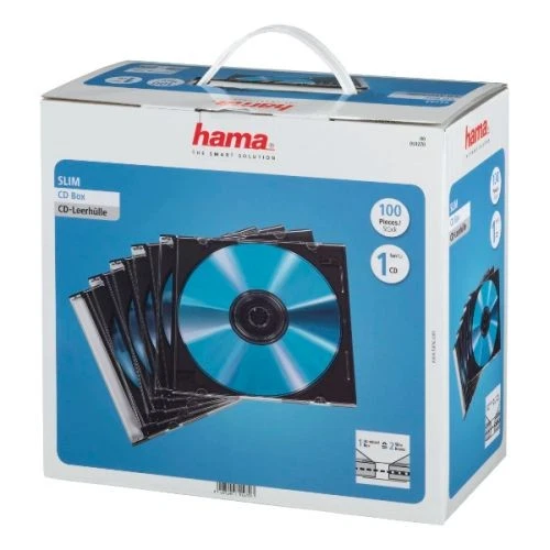 Hama Cd/Dvd/Blu-Ray Slim Jewel Cases X100 Transparent/Black
