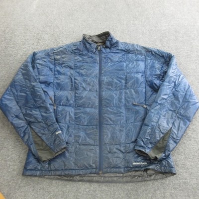Montbell Jacket Mens Medium Blue Full Zip 800FP Down Insulated Hiking Outdoor