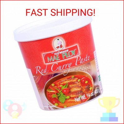 Mae Ploy Red Curry Paste, Authentic Thai Red Curry Paste For Thai Curries And Ot