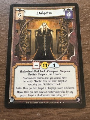 Daigotsu L5R Legend of the Five Rings CCG Web of Lies WoL Rare Hard To Find Card