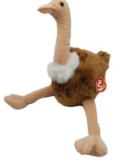 TY Beanie Buddies Stretch The Ostrich Bean 15" Plush Stuffed Animal 1998