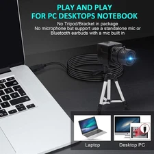 5MP USB 2.0 Webcam Camera w/ 5-50mm Varifocal Lens High Resolution