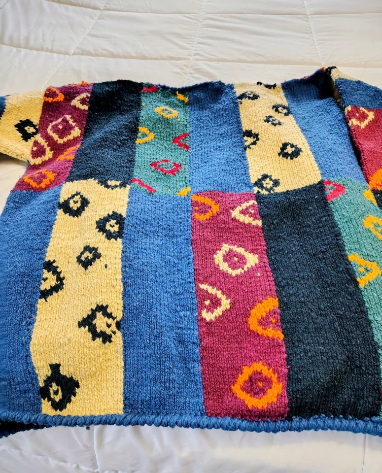 Vintage The Territory Ahead Sweater Womens Medium cardigan Knit Aztec 100% Wool - Image 3 of 3