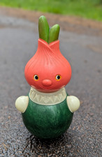 Rare Vintage Soviet USSR Cipollino Roly Poly Toy Nevalyashka Wobble Doll 1960s