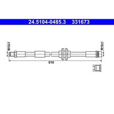 1x ORIGINAL® Ate Bremsschlauch Vorne für Renault TWINGO III Renault TWINGO III