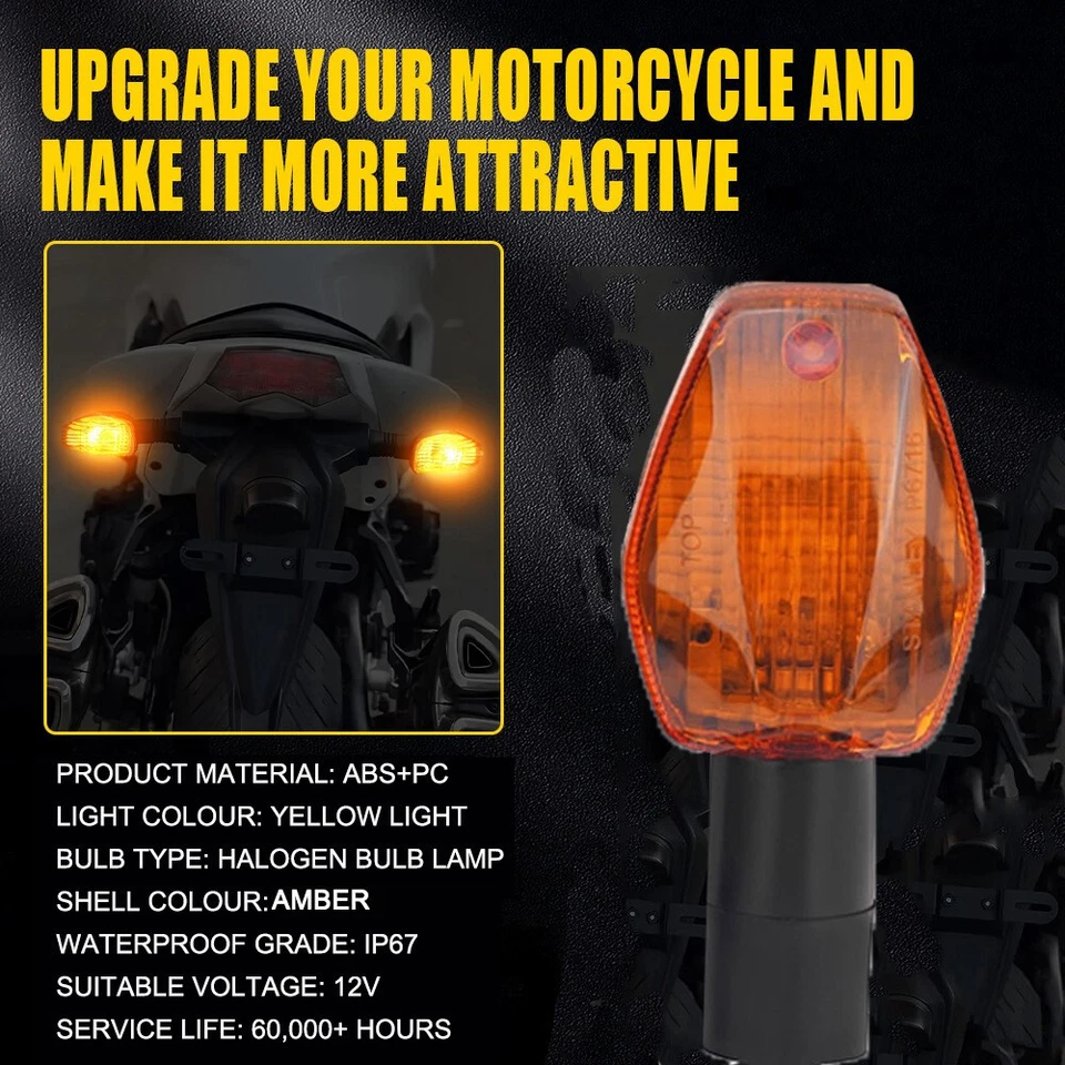 Set x4 Amber Signal Indicators Lights For Kawasaki ER-5 (ER500A) 1997 - 2000 - Image 2 of 4