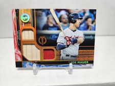 2022 Topps Tribute Triple Relic Orange #TTR-JM Joe Mauer /25 Twins