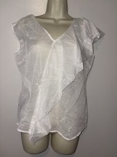 Banana Republic White Crinkled Sheer Blouse Top 590106 NWT XS Xtra-Small