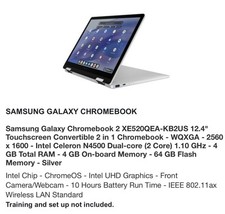 Samsung Galaxy Chromebook 2 XE520QEA-KB2US 12.4" Touchscreen Convertible 2 in 1