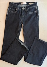 Daytrip Jeans Girls 14 Blue Denim Bootcut Dark Wash Bling Embroidered