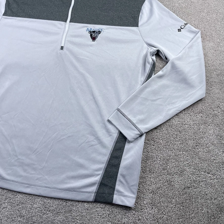 Suéter masculino Maine Black Bears XL cinza Columbia golfe desempenho zíper pulôver - Imagem 4 de 4