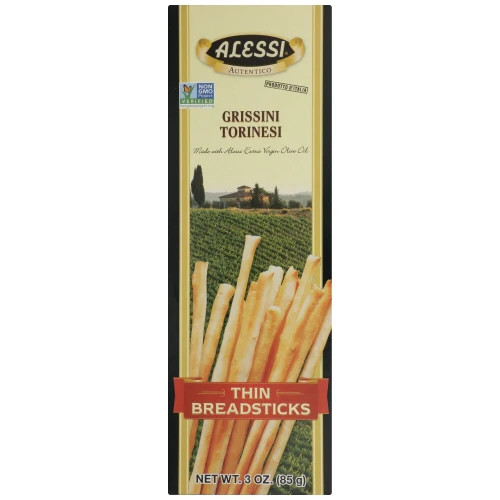 Palitos De Pan Delgados 3 Oz (Caja De 12) Por Alessi